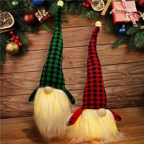 Christmas Gnome Decorations, (Red & Green) - Picture 1 of 6